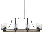 Люстра подвесная с восемью прозрачными стеклянными цилиндрическими плафонами в стиле лофт Feiss варинант исполнения - 1 | Loft Concept в Екатеринбурге