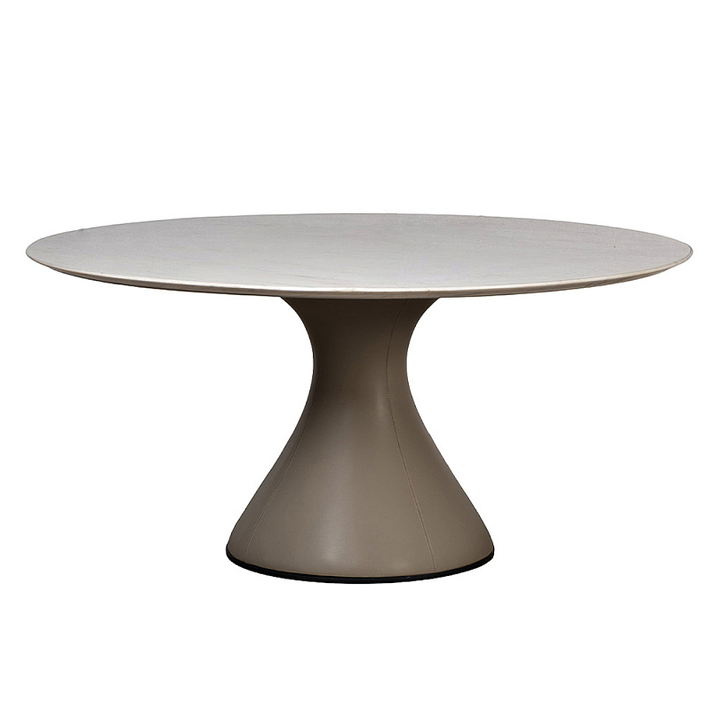 Стол обеденный круглый мраморный на бежевом основании Valedmir  в Екатеринбурге | Loft Concept 