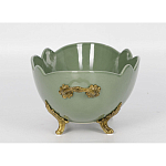 Чаша зеленого цвета из фарфора с волнообразным краем Eden Garden porcelain and bronze варинант исполнения - 2 | Loft Concept в Екатеринбурге