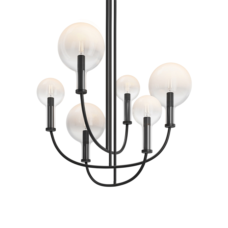 Люстра подвесная Status E14x6 Черный Прозрачное Стекло в Екатеринбурге | Loft Concept 