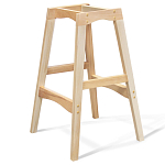 Барный стул со спинкой на 4-х деревянных ножках Оранжевый Велюр Ava Charm варинант исполнения - 4 | Loft Concept в Екатеринбурге