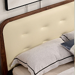 Кровать двуспальная с каркасом из дерева и мягким изголовьем Moon Walnut Bed варинант исполнения - 3 | Loft Concept в Екатеринбурге