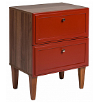 Тумба прикроватная красная из массива бука с 2-мя ящиками Wenge Light варинант исполнения - 1 | Loft Concept в Екатеринбурге