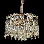 Люстра круглая с хрустальными подвесками на золотистом каркасе Roul Crystal Light варинант исполнения - 1 | Loft Concept в Екатеринбурге