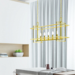 Подвесной светильник прямоугольный 5-ти ламповый Linear Kitchen Light варинант исполнения - 3 | Loft Concept в Екатеринбурге