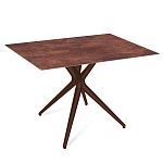 Стол обеденный с коричневой прямоугольной столешницей из керамики на четырех пластиковых ножках Brown Ceramics варинант исполнения - 1 | Loft Concept в Екатеринбурге