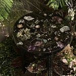 Круглый журнальный столик со столешницей из эпоксидной смолы Epoxy Resin Flowers Coffee Table варинант исполнения - 7 | Loft Concept в Екатеринбурге