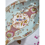 Блюдо овальное из голубого фарфора с ручками в виде бабочек и цветочным рисунком Blue Garden варинант исполнения - 8 | Loft Concept в Екатеринбурге