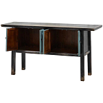 Деревянная консоль в китайском стиле с дверцами голубая Qin Console Table Blue варинант исполнения - 3 | Loft Concept в Екатеринбурге