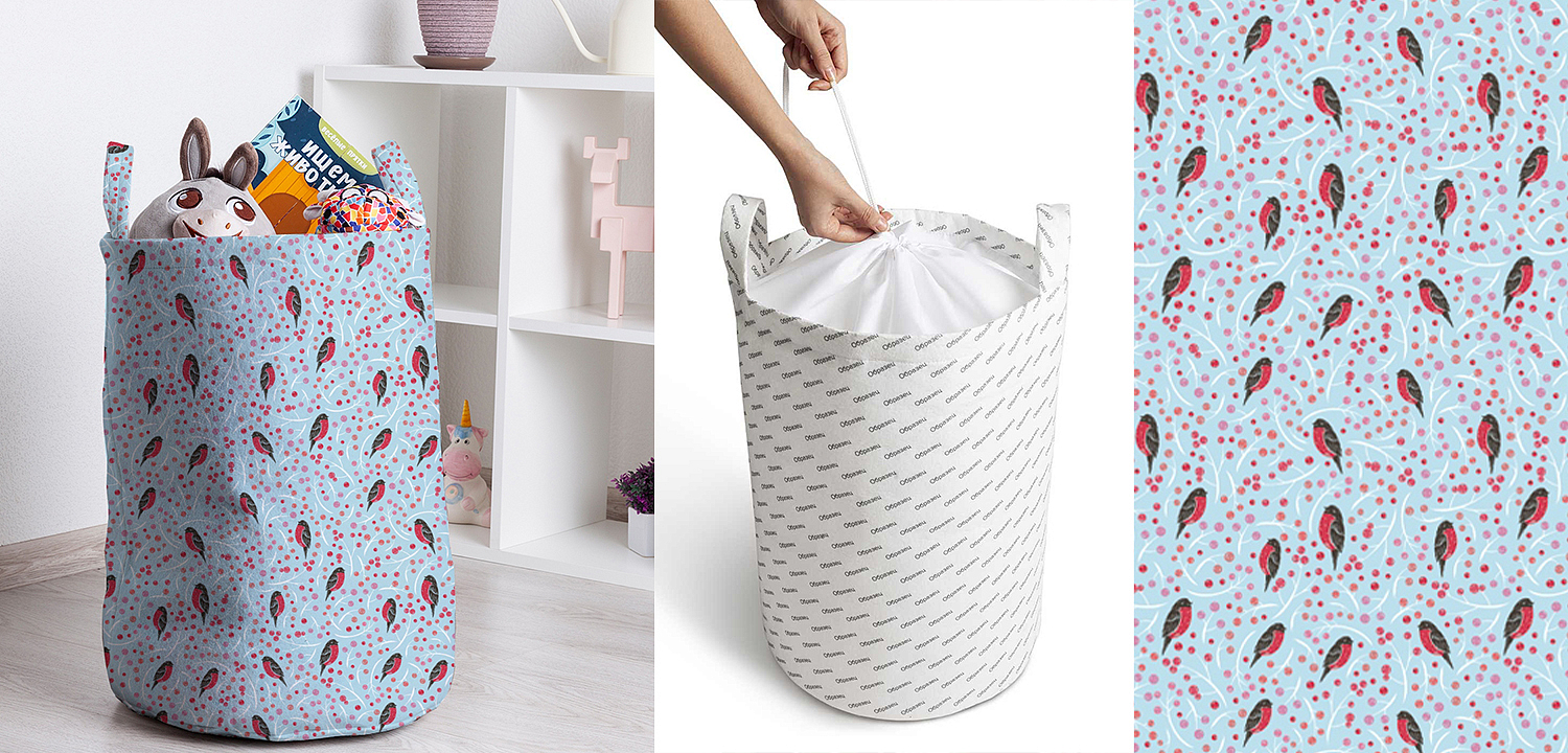 Корзина Bullfinches Pattern Basket Корзина Bullfinches Pattern Basket - Loft-Concept в Екатеринбурге