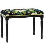 Банкетка из натурального бука черная с изображением птиц и цветов Blooming Birds2 варинант исполнения - 1 | Loft Concept в Екатеринбурге