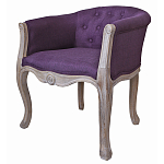 Кресло низкое в стиле прованс Louis French Armchair purple flax варинант исполнения - 1 | Loft Concept в Екатеринбурге