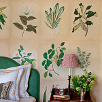 Обои ручная роспись Botanical Studies Linnaeus colourway варинант исполнения - 5 | Loft Concept в Екатеринбурге