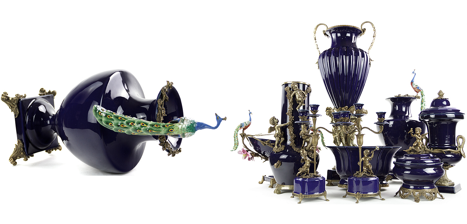 Ваза Selenia Blue Vase Peacock Ваза Selenia Blue Vase Peacock - Loft-Concept в Екатеринбурге