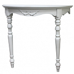 Консоль настенная полукруглая из массива бука с легкими потертостями White Provence варинант исполнения - 1 | Loft Concept в Екатеринбурге