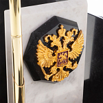 Настольный письменный набор из мрамора и змеевика с гербом России Marble Accessory варинант исполнения - 3 | Loft Concept в Екатеринбурге