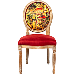 Стул из натурального бука красное с цветным принтом Impressionism in Color варинант исполнения - 1 | Loft Concept в Екатеринбурге