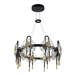 Люстра подвесная круглая черного цвета с круглыми прозрачными плафонами Virelia  варинант исполнения - 5 | Loft Concept в Екатеринбурге