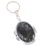 Зеркало брелок карманное двухстороннее из натурального камня Серафинит Stone Mirrors варинант исполнения - 1 | Loft Concept в Екатеринбурге