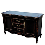 Буфет черного цвета с состаренным эффектом из массива березы с ящиками и дверцами Vintage варинант исполнения - 2 | Loft Concept в Екатеринбурге