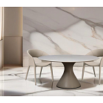 Стол обеденный круглый мраморный на бежевом основании Valedmir варинант исполнения - 5 | Loft Concept в Екатеринбурге