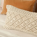 Чехол на подушку с макраме бежевого цвета Macrame варинант исполнения - 5 | Loft Concept в Екатеринбурге