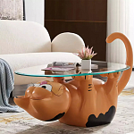 Дизайнерский журнальный стол с основанием в виде кота Bivan варинант исполнения - 1 | Loft Concept в Екатеринбурге