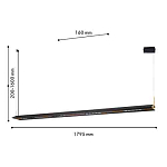 Подвесной светильник линейный вытянутой формы с черным матовым корпусом и золотистыми акцентами Line Pendant варинант исполнения - 2 | Loft Concept в Екатеринбурге