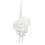 Люстра белая в форме спирали с декором из круглых деревянных бусин White Wooden Beads варинант исполнения - 2 | Loft Concept в Екатеринбурге