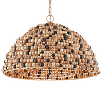 Подвесной светильник в форме купола из деревянных бусин Wooden Beads варинант исполнения - 1 | Loft Concept в Екатеринбурге