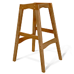 Барный стул со спинкой и подлокотниками на 4-х деревянных ножках Кремовый Велюр Ava Charm варинант исполнения - 5 | Loft Concept в Екатеринбурге