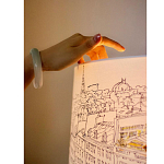 Настольная лампа с принтом на белом тканевом абажуре Roof Garden Lamp варинант исполнения - 1 | Loft Concept в Екатеринбурге