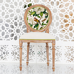 Стул бежевый из натурального бука с изображением птицы в саду Blooming Colored Birds варинант исполнения - 3 | Loft Concept в Екатеринбурге