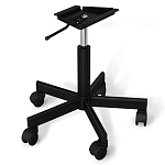 Стул с мягкой серой обивкой из велюра и подъемно-поворотным механизмом на черных колесиках Harper Gray варинант исполнения - 4 | Loft Concept в Екатеринбурге