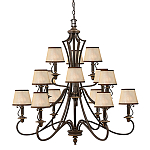 Люстра бронзового цвета с бежевыми абажурами из органзы в классическом стиле Hinkley варинант исполнения - 1 | Loft Concept в Екатеринбурге