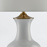 Настольная лампа белого цвета с фарфоровым основанием и латунными акцентами и тканевым абажуром Currey & Company варинант исполнения - 3 | Loft Concept в Екатеринбурге