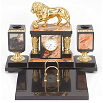 Настольный письменный набор из яшмы и долерита с декором виде льва Manager Organizer варинант исполнения - 1 | Loft Concept в Екатеринбурге