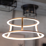 Люстра золотого цвета с 2-мя светодиодными кольцами Eurofase варинант исполнения - 8 | Loft Concept в Екатеринбурге