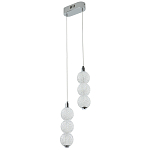 Подвесной светодиодный светильник с 2-мя плафонами Crystal Globule Hanging Lamp Chrome варинант исполнения - 2 | Loft Concept в Екатеринбурге