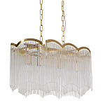 Люстра прямоугольная на цепях с прозрачными трубками и волнистым краем Nembus варинант исполнения - 1 | Loft Concept в Екатеринбурге