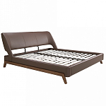 Кровать двуспальная с изголовьем из экокожи шоколадно-коричневого цвета Modern Look варинант исполнения - 2 | Loft Concept в Екатеринбурге