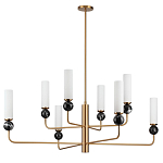 Люстра на штанге с 8-ю цилиндрическими матовыми плафонами и шарами из камня Orb Essence варинант исполнения - 4 | Loft Concept в Екатеринбурге