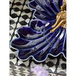 Менажница темно-синяя фарфоровая с бронзовой фигуркой ангела Eden Garden варинант исполнения - 4 | Loft Concept в Екатеринбурге