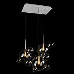 Люстра подвесная 3 лампы с прозрачными стеклянными шарами и золотыми деталями Giopato & Coombes варинант исполнения - 4 | Loft Concept в Екатеринбурге