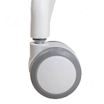 Стул с мягкой синей обивкой из велюра и подъемно-поворотным механизмом на белых колесиках Harper Blue and White варинант исполнения - 7 | Loft Concept в Екатеринбурге