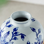 Ваза с бело-синей росписью и изображением цветов Blue & White Ornament варинант исполнения - 3 | Loft Concept в Екатеринбурге