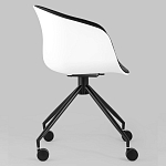 Офисное кресло из пластика с мягким сиденьем Eggshell Black варинант исполнения - 3 | Loft Concept в Екатеринбурге