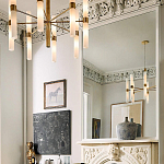 Люстра золотая с 16-ю тонкими цилиндрическими плафонами Shoulders варинант исполнения - 2 | Loft Concept в Екатеринбурге