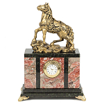 Часы настольные из натурального камня с декором в виде коня Horse Stone Clock варинант исполнения - 3 | Loft Concept в Екатеринбурге