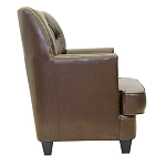 Кресло кожаное c мягкими подлокотниками на 4-х деревянных ножках из массива березы Joseph Armchair brown варинант исполнения - 1 | Loft Concept в Екатеринбурге